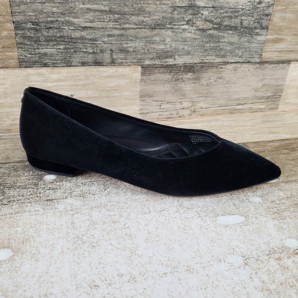 Birdies‎ The Goldfinch 15 Womens Flats Sz 7.5 Black Velvet Slip On Pointed Toe